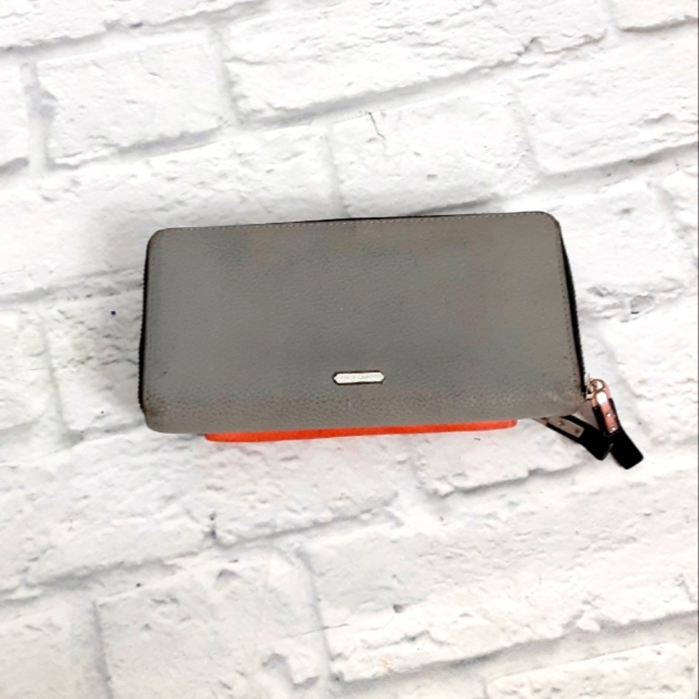 Vince Camuto gray and red leather wallet